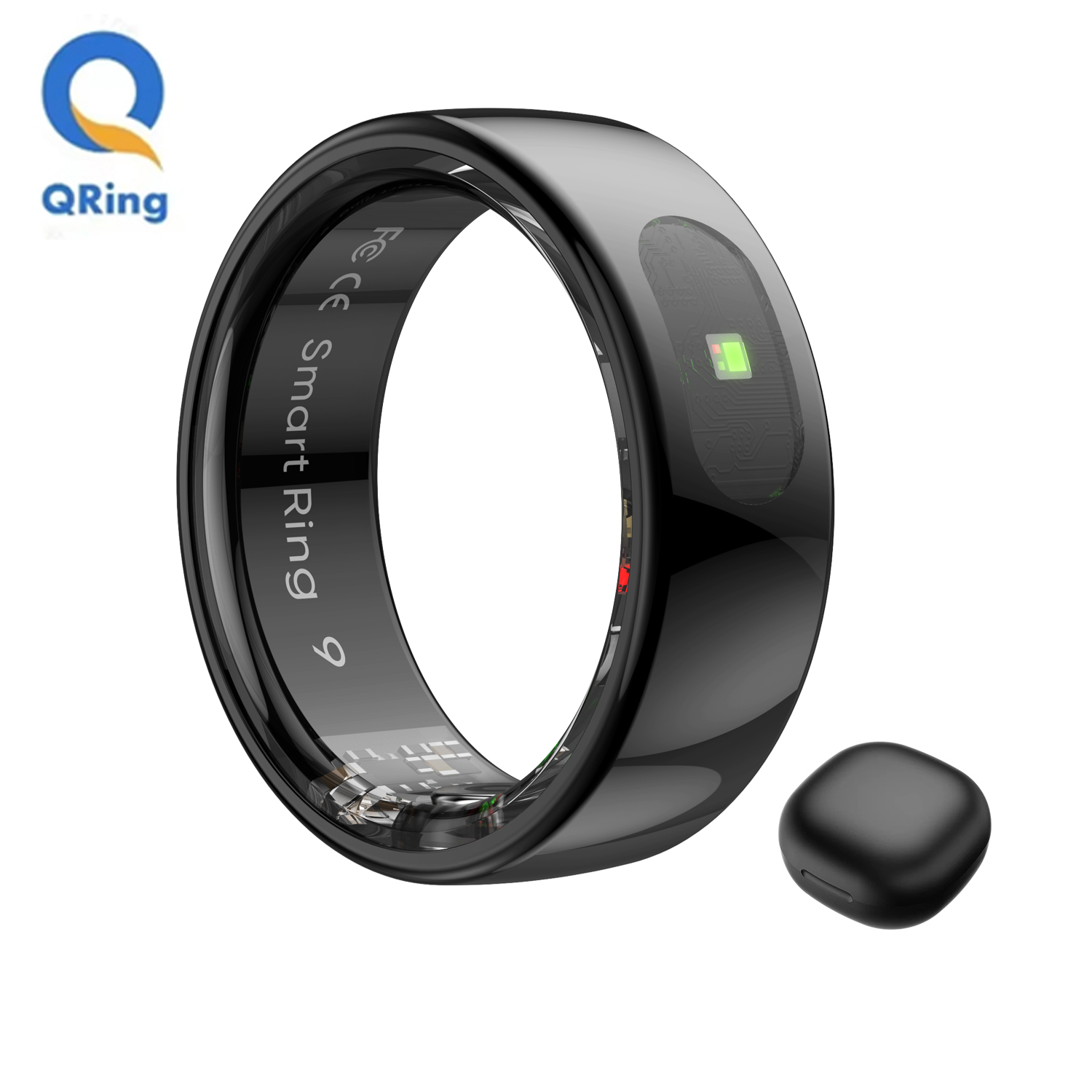 Temperature Ring Skin - R08 แหวนอัจฉริยะสำหรับผู้ชายและผู้หญิง พร้อมเคสชาร์จ ฟังก์ชั่นควบคุมแบบสัมผัส ตรวจวัดสุขภาพ กันน้ำ