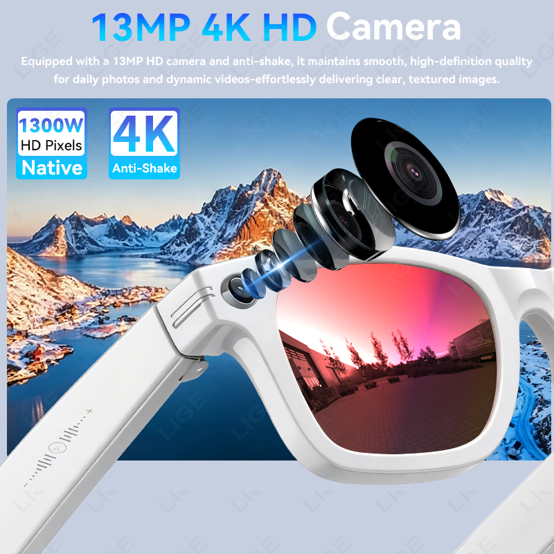 แว่นตาอัจฉริยะ LIGE 4K 13MP กล - Smart Glasses Lens บทวิจารณ์และราคา
